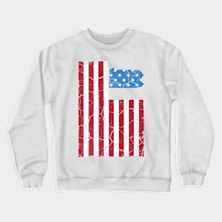 4th Of July Pennsylvania State American Flag Party Crewneck Sweatshirt